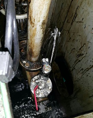 Leakage due to burst sensor membrane in water pump application.